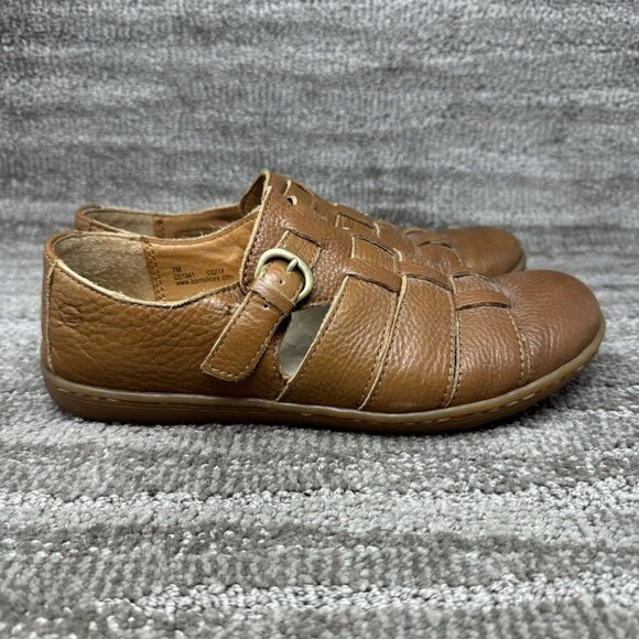 Børn Marit Women’s Leather Fisherman Style Closed Toe Buckle Shoes Size 7M - Picture 1 of 9
